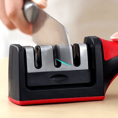 Aiguiseur de Couteau - KnifeSharpener™ - Rouge - Cuisine DG